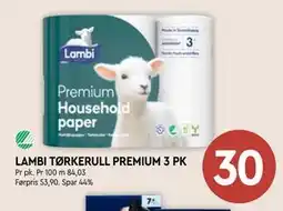 Coop Mega LAMBI TØRKERULL PREMIUM 3 PK tilbud
