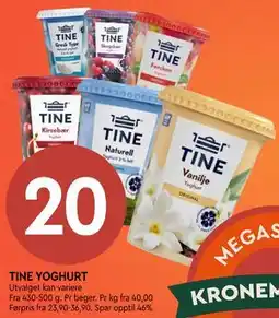 Coop Mega TINE YOGHURT tilbud