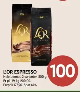 Coop Mega L'OR ESPRESSO tilbud