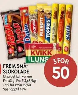 Coop Mega FREIA SMÅSJOKOLADE tilbud
