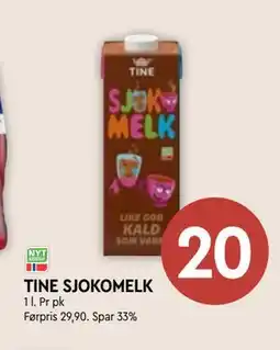 Coop Mega TINE SJOKOMELK tilbud