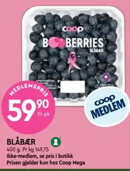 Coop Mega BLÅBÆR, Medlemspris tilbud