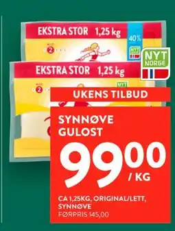 Jacobs SYNNØVE GULOST tilbud