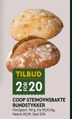 Coop Mega COOP STEINOVNSBAKTE RUNDSTYKKER tilbud