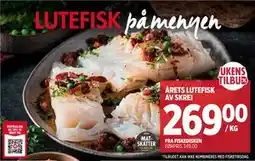 Meny Årets lutefisk av skrei tilbud