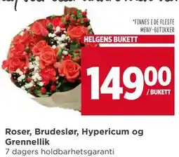 Meny Roser, Brudeslør, Hypericum og Grennellik tilbud