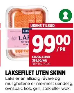 Meny Laksefilet uten skinn tilbud