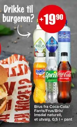 Spar Brus fra Coca-Cola/Farris/Frus/Bris/Imsdal naturell tilbud