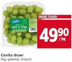 Meny Cevita druer tilbud