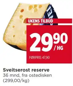Meny Sveitserost reserve tilbud