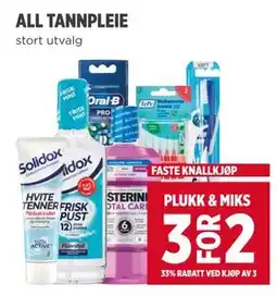 Meny ALL TANNPLEIE tilbud