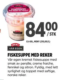 Meny Fiskesuppe med reker tilbud