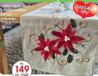 Lekker løper med julestjernedekor