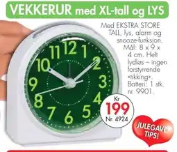 Nyttig Vekkerur med XL-tall og lys tilbud