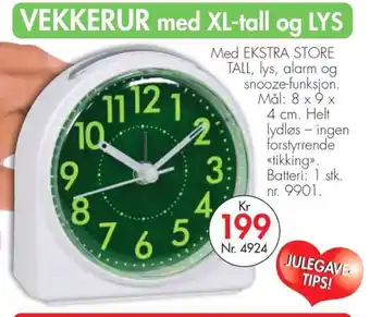 Vekkerur med XL-tall og lys