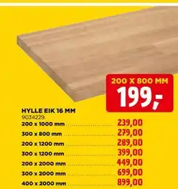 jem & fix HYLLE EIK 16 MM tilbud