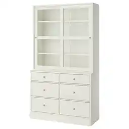 IKEA Havsta Oppbevaring med vitrinedører, hvit, 121x47x212 cm tilbud
