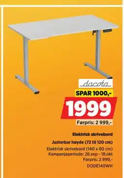 POWER Elektrisk skrivebord tilbud