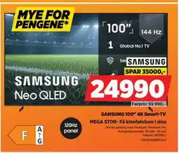 POWER SAMSUNG 100 4K Smart-TV tilbud