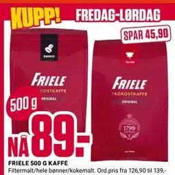 Europris FRIELE 500 G KAFFE tilbud