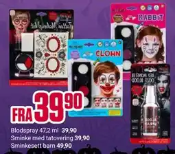 Europris Blodspray / Sminke med tatovering / Sminkesett barn tilbud