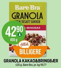 Kiwi GRANOLA KAKAO&BRINGBÆR tilbud