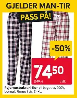 Rusta Pyjamasbukser i flanell tilbud