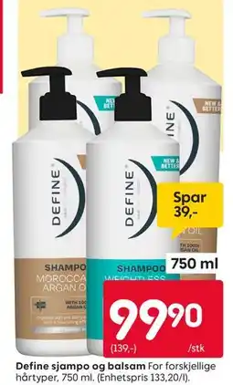 Rusta Define sjampo og balsam tilbud