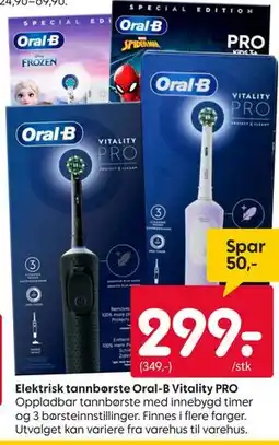 Rusta Elektrisk tannbørste Oral-B Vitality PRO tilbud
