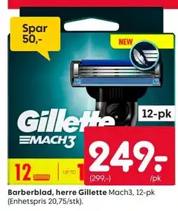 Rusta Barberblad, herre Gillette Mach3, 12-pk tilbud