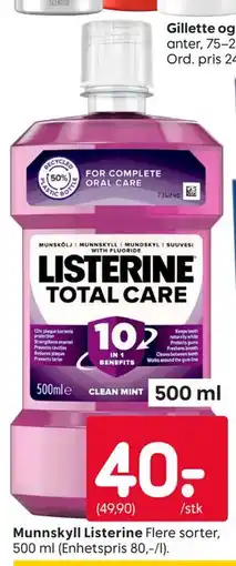 Rusta Munnskyll Listerine tilbud