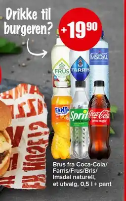Spar Brus fra Coca-Cola/ Farris/Frus/Bris/ Imsdal naturell tilbud