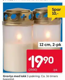 Rusta Gravlys med lokk tilbud