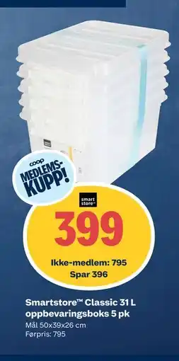 Obs Bygg Smartstore Classic 31 L oppbevaringsboks 5 pk tilbud