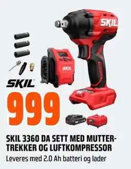 Obs Bygg SKIL 3360 DA SETT MED MUTTERTREKKER OG LUFTKOMPRESSOR tilbud