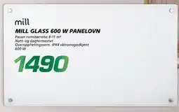 Coop Byggmix MILL GLASS 600 W PANELOVN tilbud