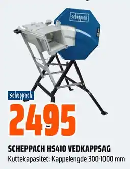 Obs Bygg SCHEPPACH HS410 VEDKAPPSAG tilbud