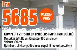 Obs Bygg KOMPLETT ZIP SCREEN (PRISEKSEMPEL INKLUDERT) tilbud