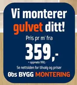 Obs Bygg Vi monterer gulvet ditt! tilbud