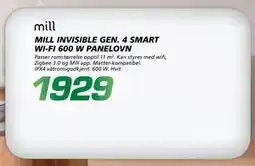 Coop Byggmix MILL INVISIBLE GEN. 4 SMART WI-FI 600 W PANELOVN tilbud