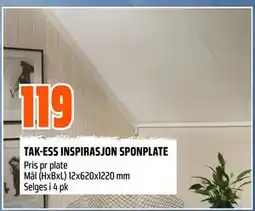 Obs Bygg TAK-ESS INSPIRASJON SPONPLATE tilbud