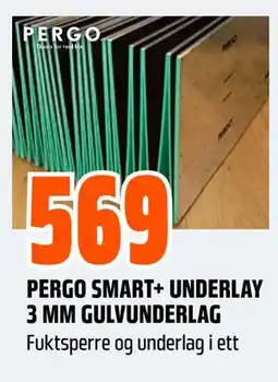 Obs Bygg PERGO SMART+ UNDERLAY 3 MM GULVUNDERLAG tilbud