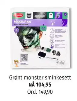 Nille Grønt monster sminkesett tilbud
