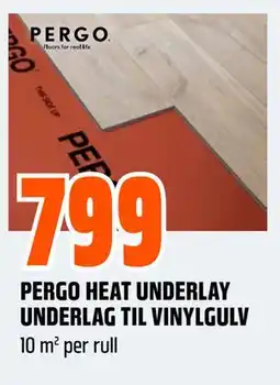 Obs Bygg PERGO HEAT UNDERLAY UNDERLAG TIL VINYLGULV tilbud
