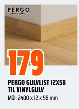 Obs Bygg PERGO GULVLIST 12X58 TIL VINYLGULV tilbud