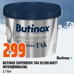 Obs Bygg BUTINOX SUPERDEKK TAK 02/HELMATT INTERIØRMALING tilbud