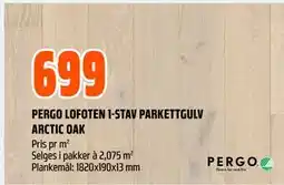 Obs Bygg PERGO LOFOTEN 1-STAV PARKETTGULV ARCTIC OAK tilbud