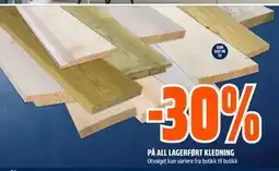 Obs Bygg PÅ ALL LAGERFØRT KLEDNING tilbud