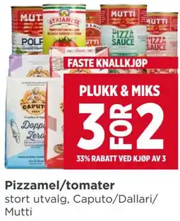 Meny Pizzamel/tomater tilbud