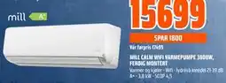 Obs Bygg MILL CALM WIFI VARMEPUMPE 3800W, FERDIG MONTERT tilbud